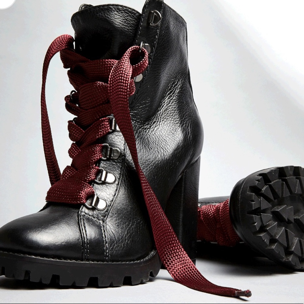 Schutz Zara Laceup Heeled Combat Booties